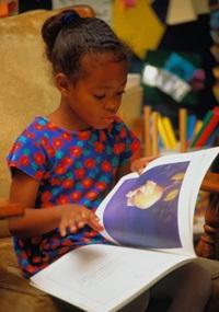 Student reading a book